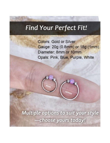 Juego de 4 Aros de Nariz Acero Inoxidable Hipoalergénicos 18G