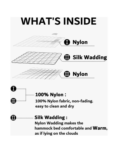 Hamaca de Camping Acolchada Sunyear Invierno 2.74m Gris