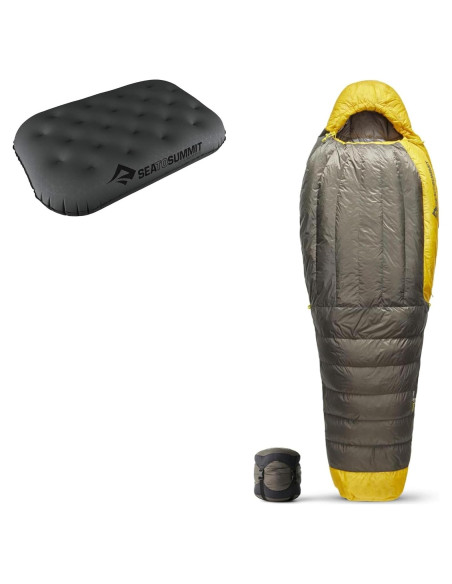 Sistema de Sueño Sea to Summit: Almohada Aeros y Saco Plumas Spark
