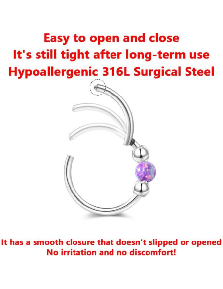 Juego de 4 Aros de Nariz Acero Inoxidable Hipoalergénicos 18G Juego de 4 Aros de Nariz Acero Inoxidable Hipoalergénicos 18G