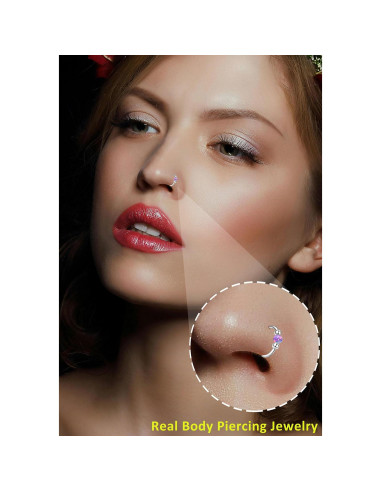 Juego de 4 Aros de Nariz Acero Inoxidable Hipoalergénicos 18G