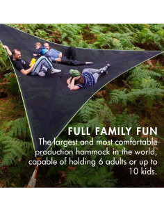 Hamaca Gigante Tentsile Trillium XL para 6 Personas, Malla Negra 2