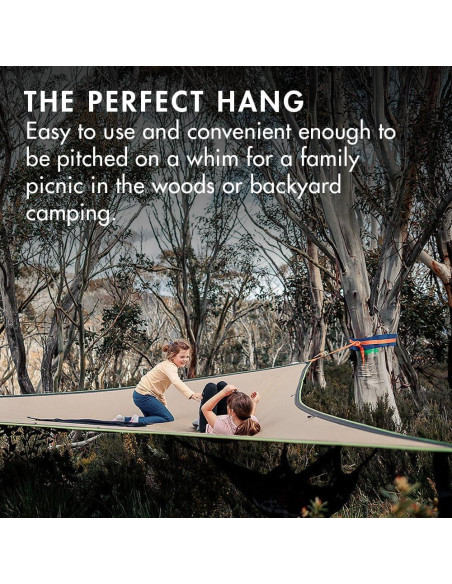 Hamaca Gigante Tentsile Trillium XL para 6 Personas, Malla Negra