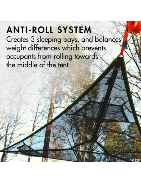 Hamaca Gigante Tentsile Trillium XL para 6 Personas, Malla Negra