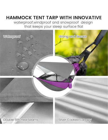 Hamaca de Camping MIFXIN con Red Mosquitos y Toldo Impermeable