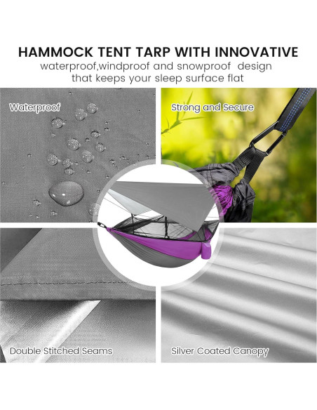 Hamaca de Camping MIFXIN con Red Mosquitos y Toldo Impermeable