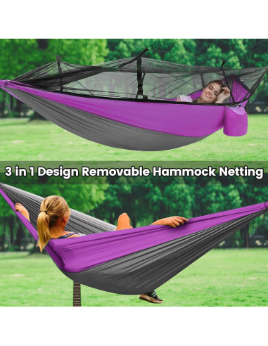 Hamaca de Camping MIFXIN con Red Mosquitos y Toldo Impermeable