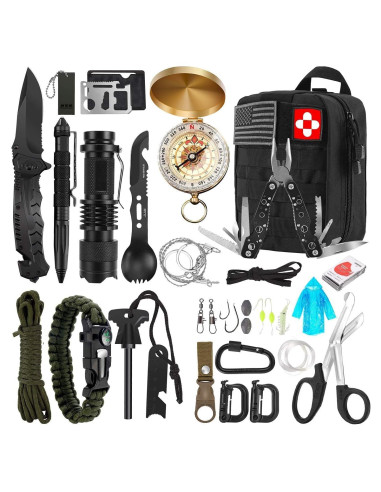 Kit de Supervivencia 32 en 1 Verifygear con Mochila Táctica