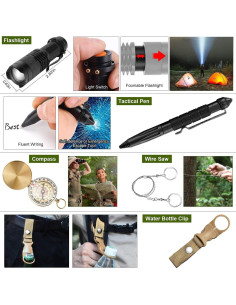 Kit de Supervivencia 32 en 1 Verifygear con Mochila Táctica 2