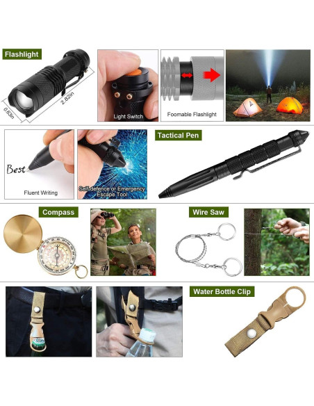 Kit de Supervivencia 32 en 1 Verifygear con Mochila Táctica