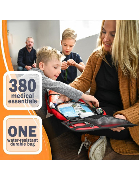 Kit de Primeros Auxilios 380 Piezas EVERLIT CARE Negro