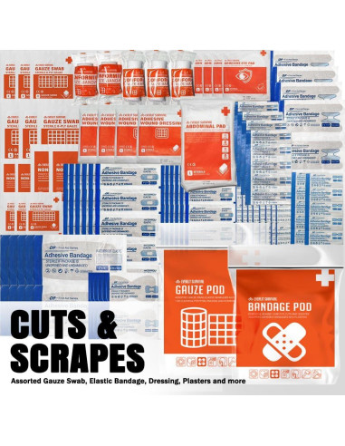 Kit de Primeros Auxilios 380 Piezas EVERLIT CARE Negro