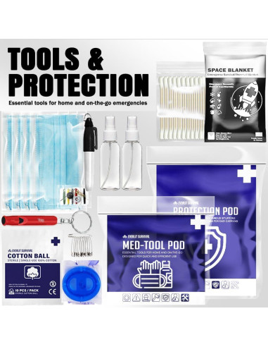 Kit de Primeros Auxilios 380 Piezas EVERLIT CARE Negro