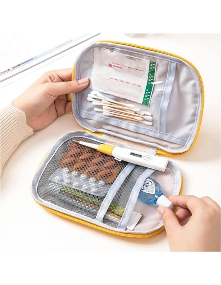 Bolsa de Primeros Auxilios Rosa Pequeña PurYupearl - Compacta y Resistente