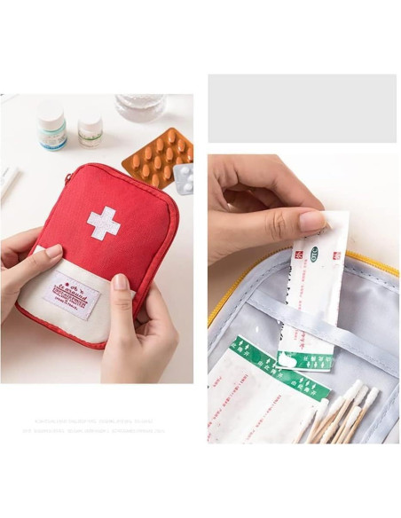 Bolsa de Primeros Auxilios Rosa Pequeña PurYupearl - Compacta y Resistente