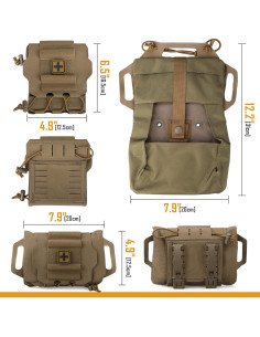 Bolsa de Primeros Auxilios IFAK LIVANS Caqui Modular 350g 2