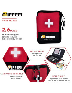 Estuche de Primeros Auxilios Vacío O'IFFEEI Rojo 11.9x16.5cm 2