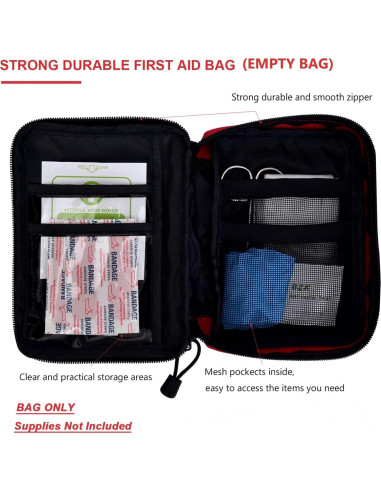 Estuche de Primeros Auxilios Vacío O'IFFEEI Rojo 11.9x16.5cm