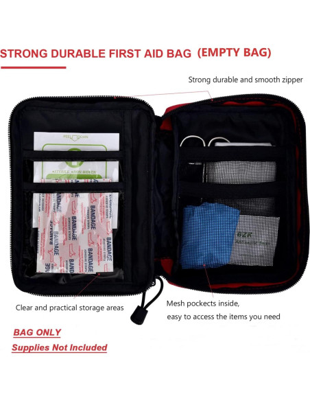 Estuche de Primeros Auxilios Vacío O'IFFEEI Rojo 11.9x16.5cm