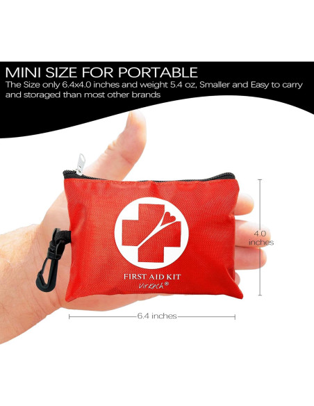 Mini Kit de Primeros Auxilios VirKech 118 Piezas Portátil