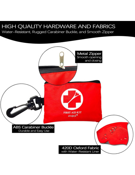 Mini Kit de Primeros Auxilios VirKech 118 Piezas Portátil