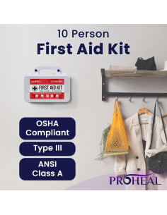 Kit de Primeros Auxilios ProHeal para 10 Personas - 111 Suministros 2