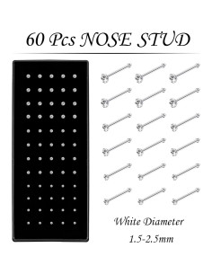 Juego de Anillos de Nariz Hipoalergénicos Acero Inoxidable 120pcs 2