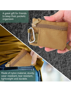 Bolsa EDC Molle HERCHR de Nailon 10.5x8x1.5cm Color Arcilla 2