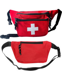 Riñonera de Socorrista Roja EMS XTRM con Silbato y 5 Bolsas 2