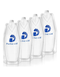Botellas de Agua Plegables Dunkive 1L - Pack de 4 Transparentes
