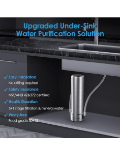 Filtro de Agua Bajo Fregadero Waterdrop AS13 6 Etapas Acero Inoxidable 2