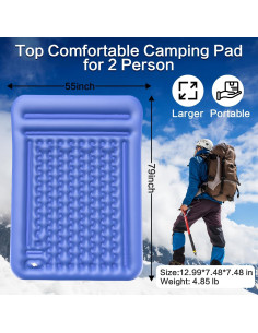 Colchón Doble Autoinflable Wusrop 200x140 cm 5 cm Grueso 2