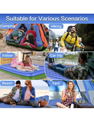 Colchón Doble Autoinflable Wusrop 200x140 cm 5 cm Grueso