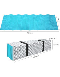 Almohadilla Plegable BKS de Espuma 183x56cm Azul 2