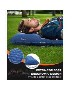 Colchón Inflable de Camping A2C OSM-Azul, 66 cm Ancho, Ultraligero 2