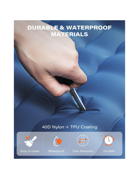 Colchón Inflable de Camping A2C OSM-Azul, 66 cm Ancho, Ultraligero