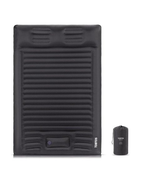 Colchón Inflable Doble TOBTOS 15 cm para Camping con Almohada