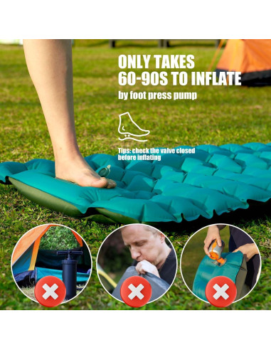 Almohadilla de Camping AKSOUL 3.9" con Almohada Integrada