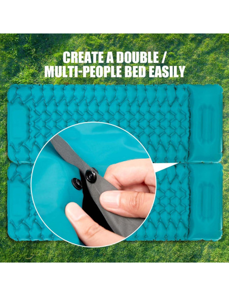 Almohadilla de Camping AKSOUL 3.9" con Almohada Integrada