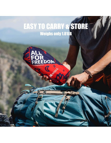 Almohadilla de Camping AKSOUL 3.9" con Almohada Integrada