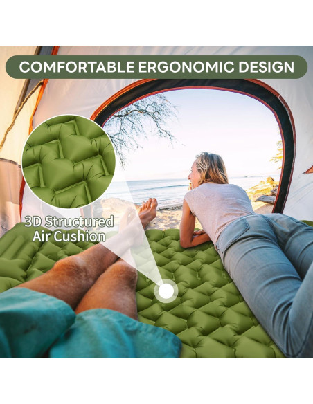 Colchón Inflable Doble Kdti 199x140 cm con Bomba Incorporada