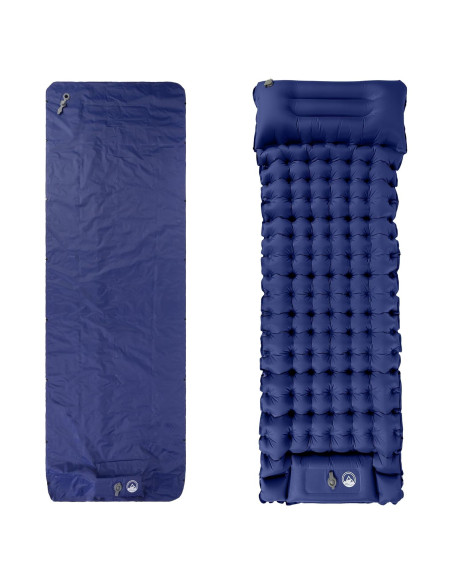 Colchón Inflable para Camping Wakeman - Almohadilla Azul con Bomba