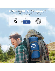 Colchón Inflable de Camping ACVOD T12-BLUE 11.94 cm 2