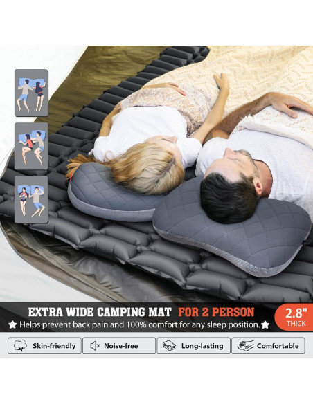 Colchón Inflable Doble Hikenture 183x127 cm 1.27 kg Impermeable