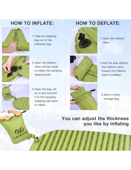 Colchoneta Inflable Aislada CAMDOOR 190x65cm 10cm Grosor