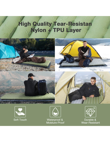 Colchoneta Inflable Aislada CAMDOOR 190x65cm 10cm Grosor