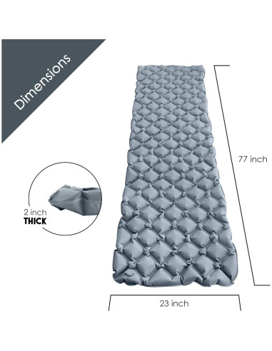 Colchoneta Inflable Ultraligera Viking Trek VKT-SP-GRY 5.08 cm