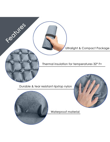 Colchoneta Inflable Ultraligera Viking Trek VKT-SP-GRY 5.08 cm