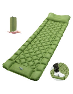Colchón Inflable ONTYZZ Ultraligero con Bomba y Almohada Verde