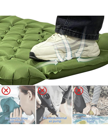 Colchón Inflable ONTYZZ Ultraligero con Bomba y Almohada Verde